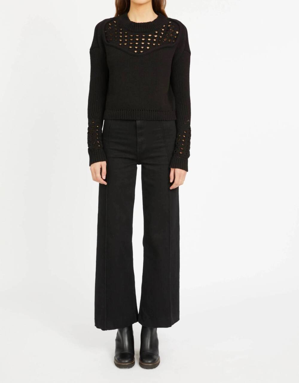 NEW CABALLERO bellamy long sleeve sweater in black